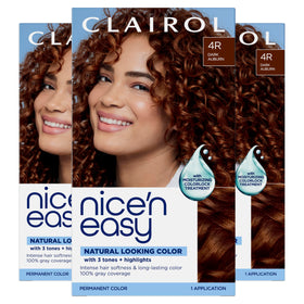 Clairol Nice'n Easy 4R Dark Auburn hair dye packaging front view