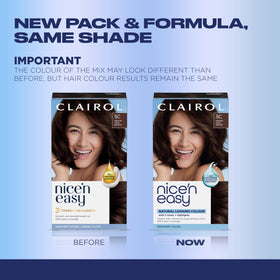 Clairol Nice'n Easy 5C Medium Cool Brown hair dye application kit contents