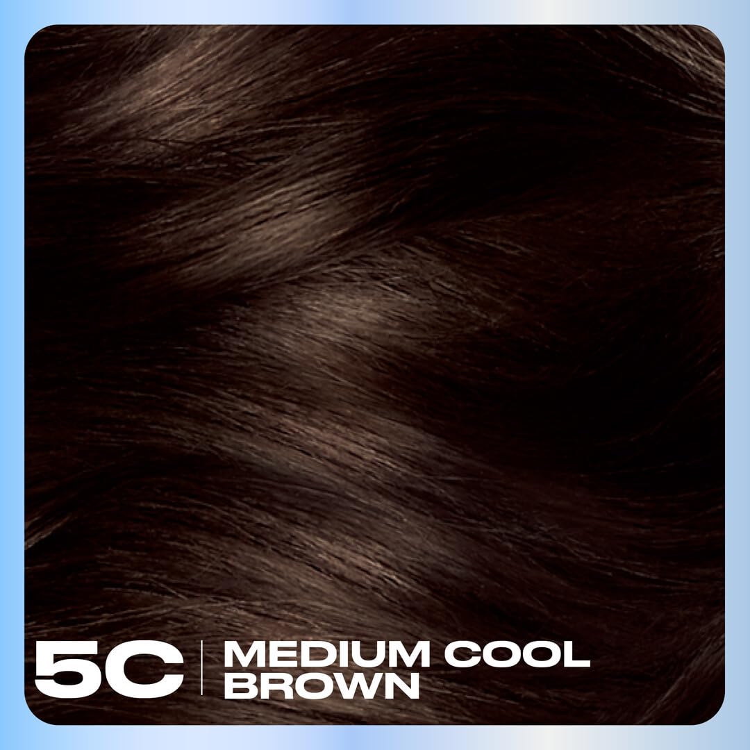 Clairol Nice'n Easy 5C Medium Cool Brown hair dye color cream close-up