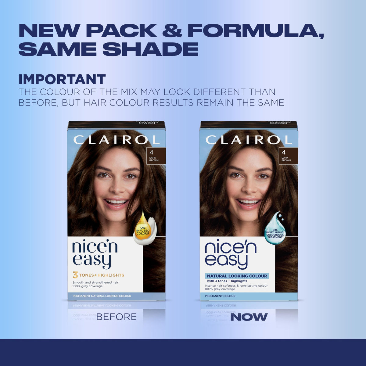 Clairol Nice'n Easy 5N Medium Neutral Brown hair dye application instructions