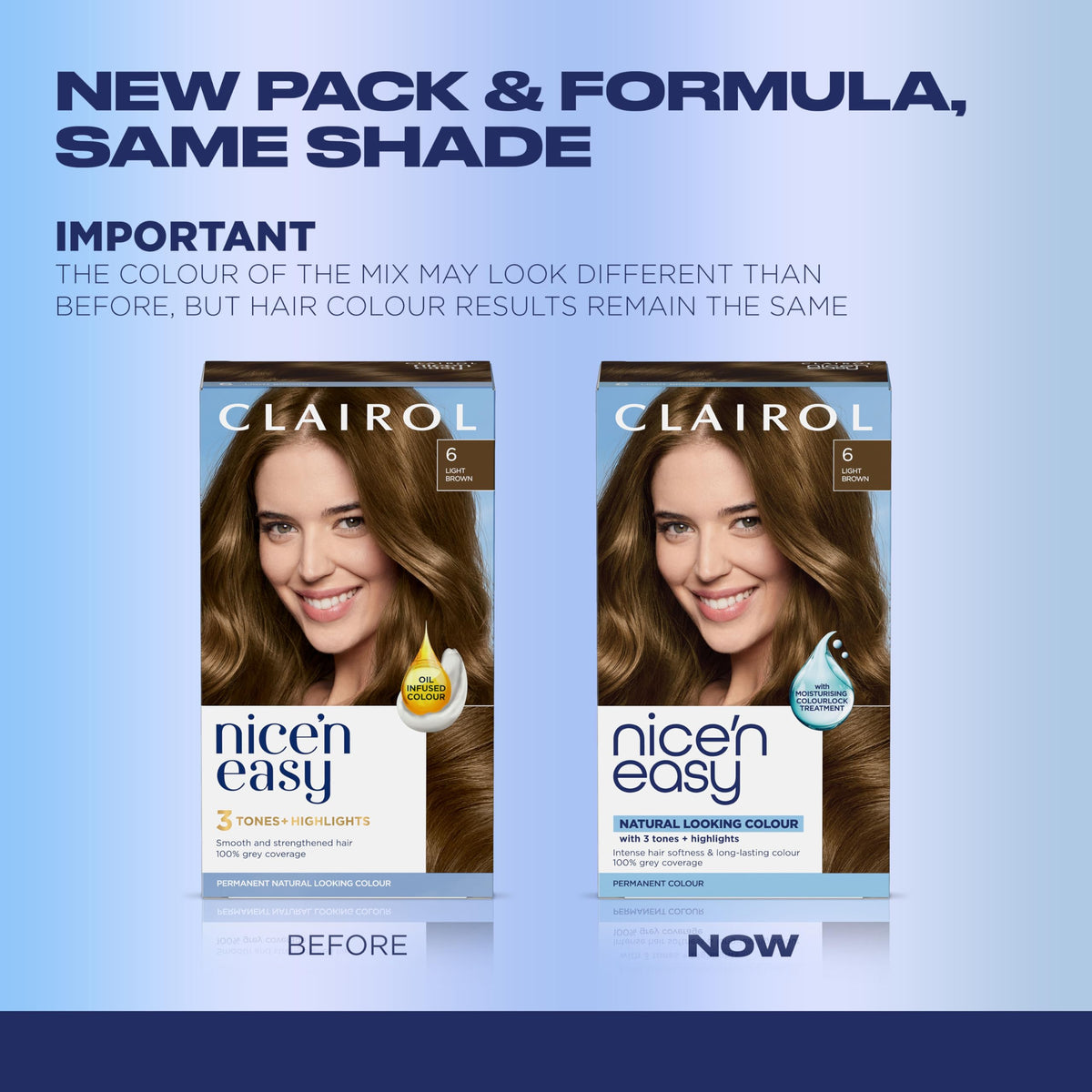 Clairol Nice'n Easy 6 Light Brown permanent colour cream