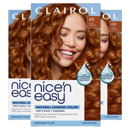 Clairol Nice'n Easy 6R Light Auburn hair dye pack front view