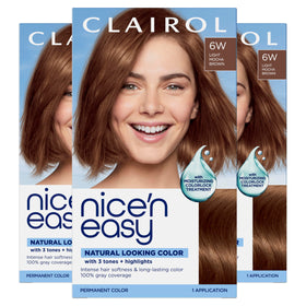 Clairol Nice'n Easy 6W Light Mocha Brown hair dye front view
