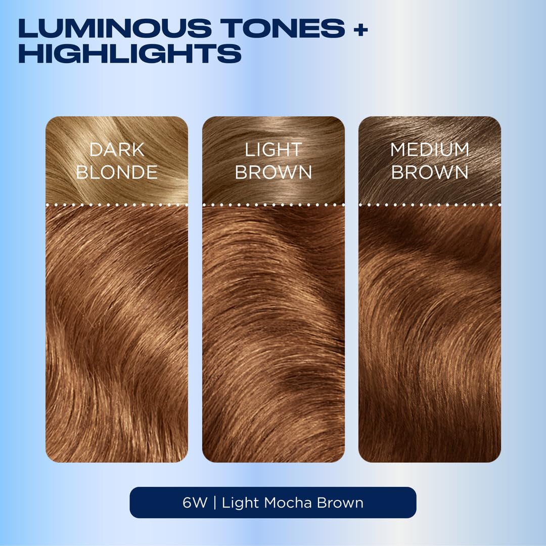 Clairol Nice'n Easy 6W Light Mocha Brown hair dye texture sample