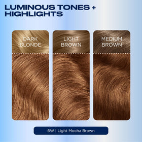 Clairol Nice'n Easy 6W Light Mocha Brown hair dye texture sample