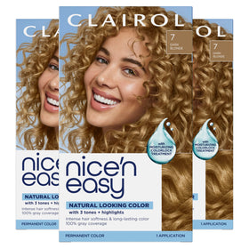 Clairol Nice'n Easy 7 Dark Blonde hair dye pack front view