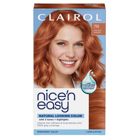 Clairol Nice'n Easy 7R Lighest Auburn hair dye packaging front view