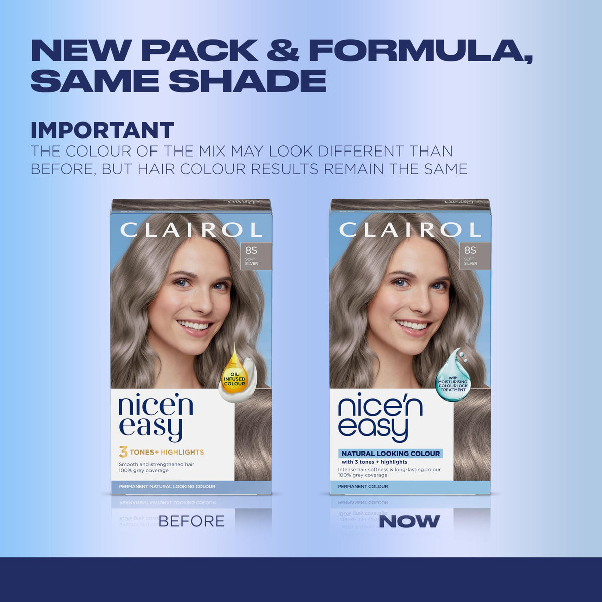 Clairol Nice'n Easy 8S Soft Silver application instructions
