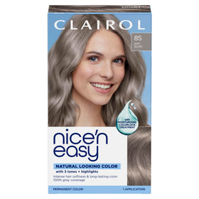 Clairol Nice'n Easy 8S Soft Silver hair dye kit front view