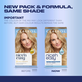 Clairol Nice'n Easy 9 Light Blonde hair dye packaging side view