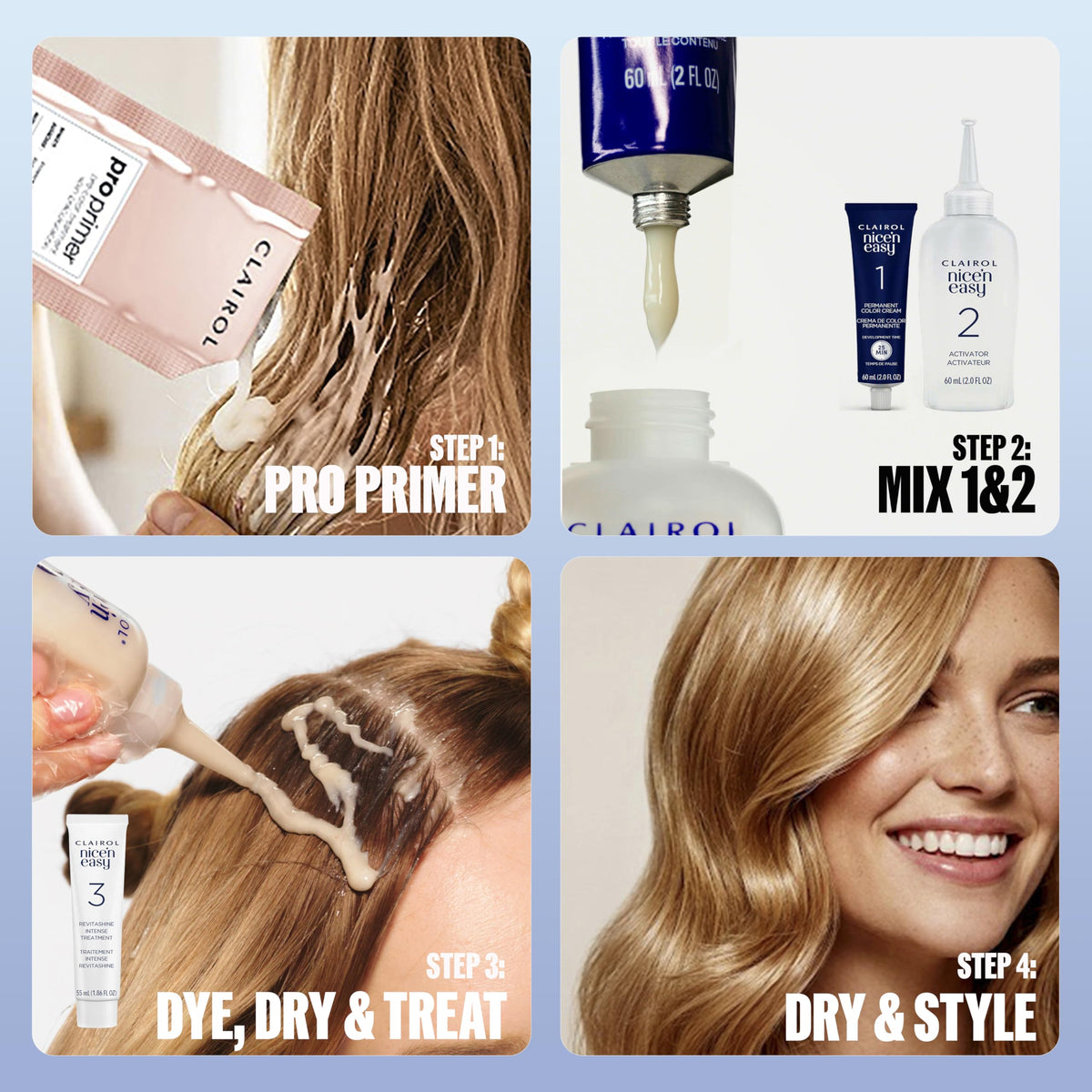 Clairol Nice'n Easy 9 Light Blonde shade swatch