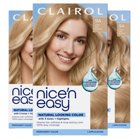Clairol Nice'n Easy 9A Light Ash Blonde hair dye pack front view
