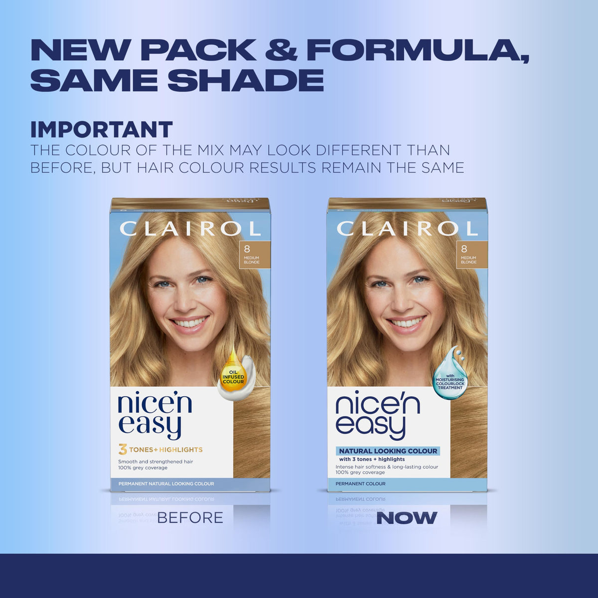 Clairol Nice'n Easy hair dye application kit including gloves and instructions