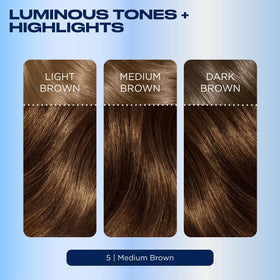 Clairol Nice'n Easy Permanent Hair Dye 5 Medium Brown shade comparison