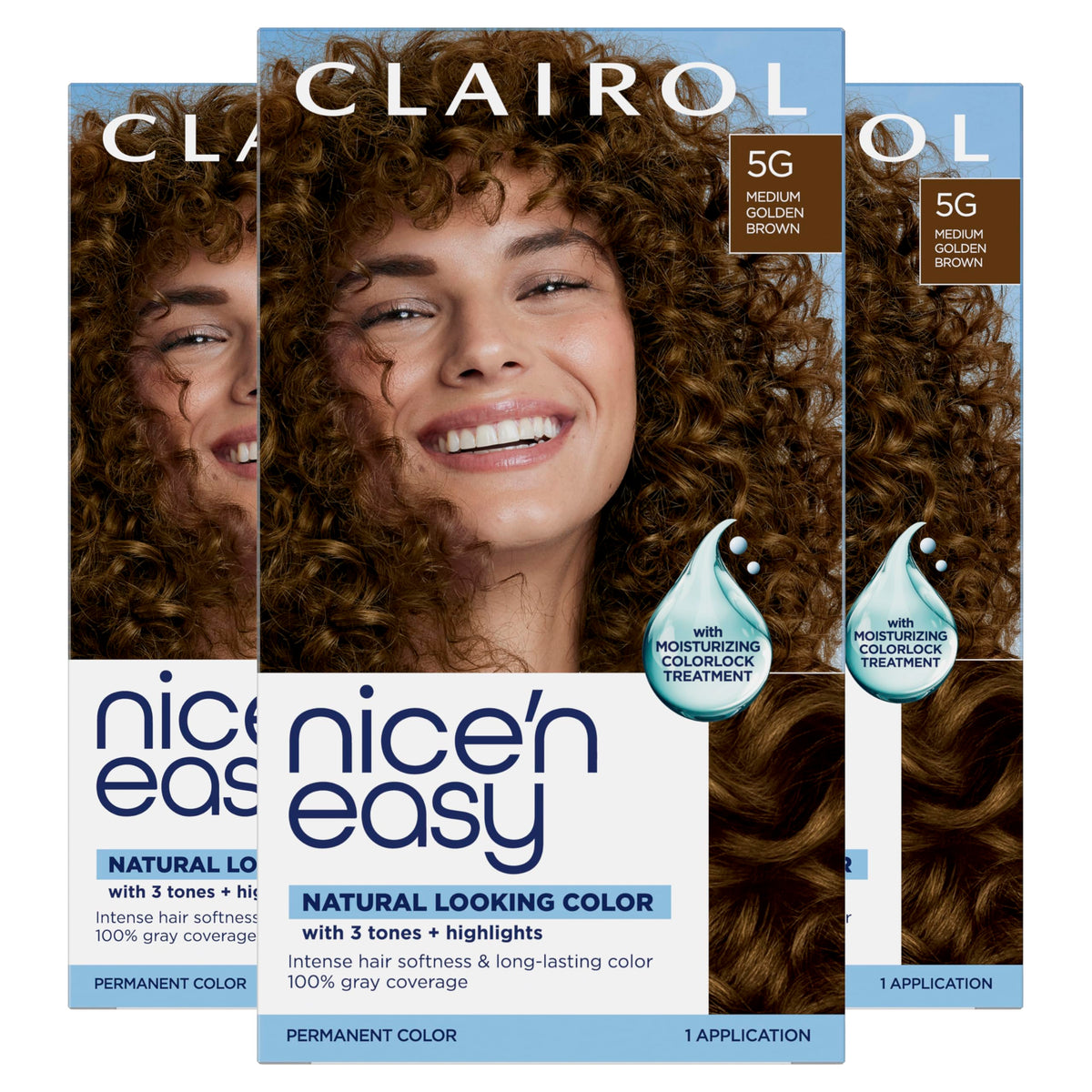 Clairol Nice'n Easy Permanent Hair Dye 5G Medium Golden Brown pack front view