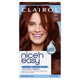 Clairol Nice'n Easy Permanent Hair Dye 5M Medium Mahogany Brown packaging front view