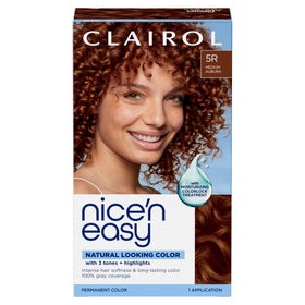 Clairol Nice'n Easy Permanent Hair Dye 5R Medium Auburn packaging front view