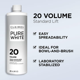 Clairol Professional Pure White 20 Volume Crème Developer side view