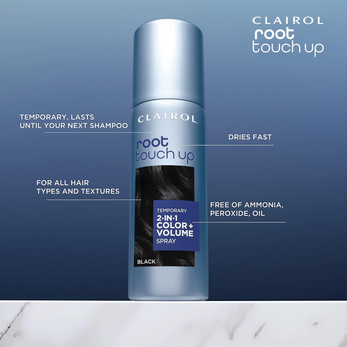 Clairol Root Touch-Up Color + Volume Temporary Spray Light Brown side view
