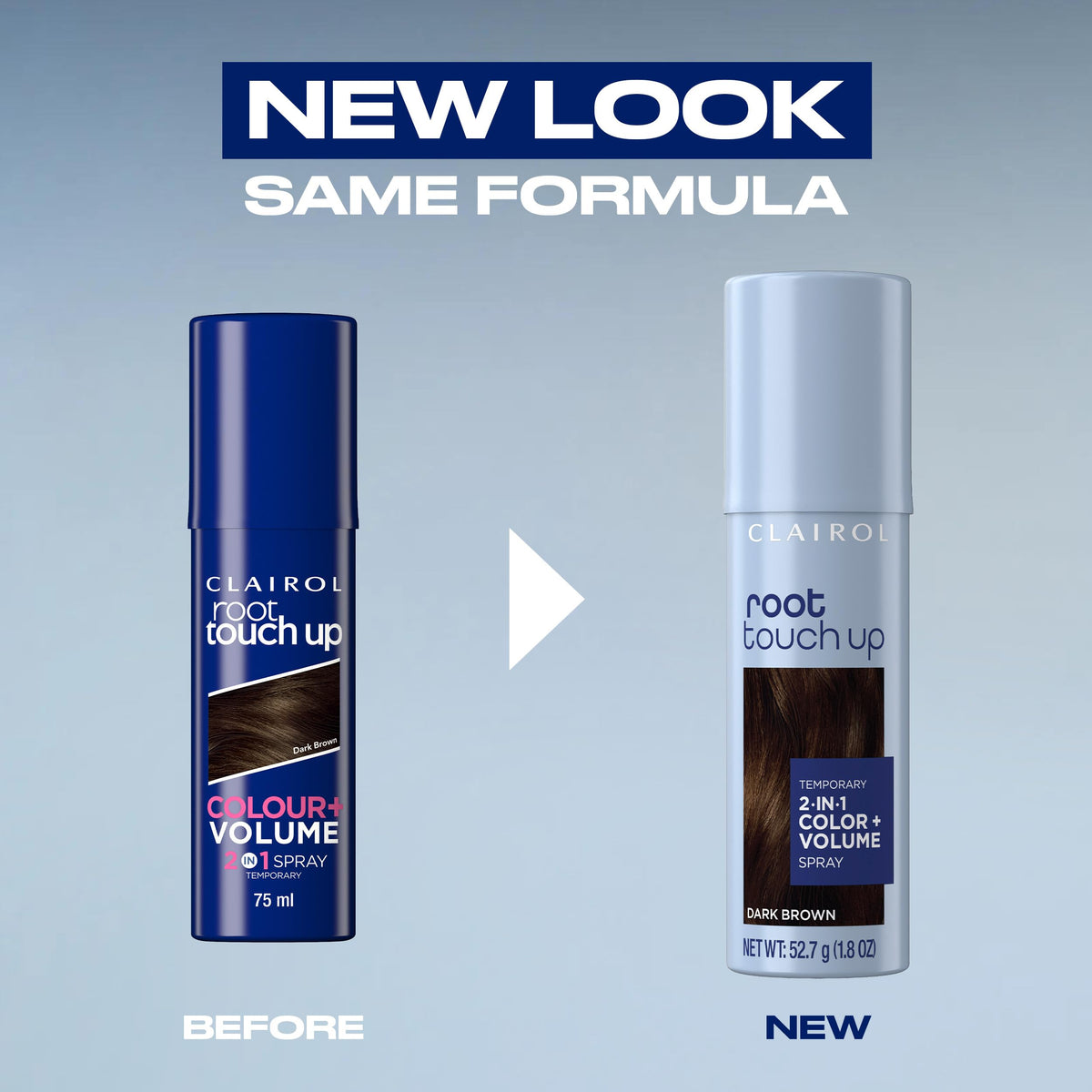 Clairol Root Touch-Up Color + Volume Temporary Spray, Medium Brown side view