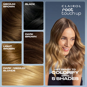 Clairol Root Touch-Up Color + Volume Temporary Spray, Medium Brown with hairbrush