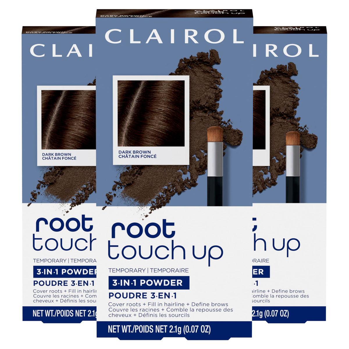 Clairol Root Touch-Up Concealing Powder Dark Brown front view