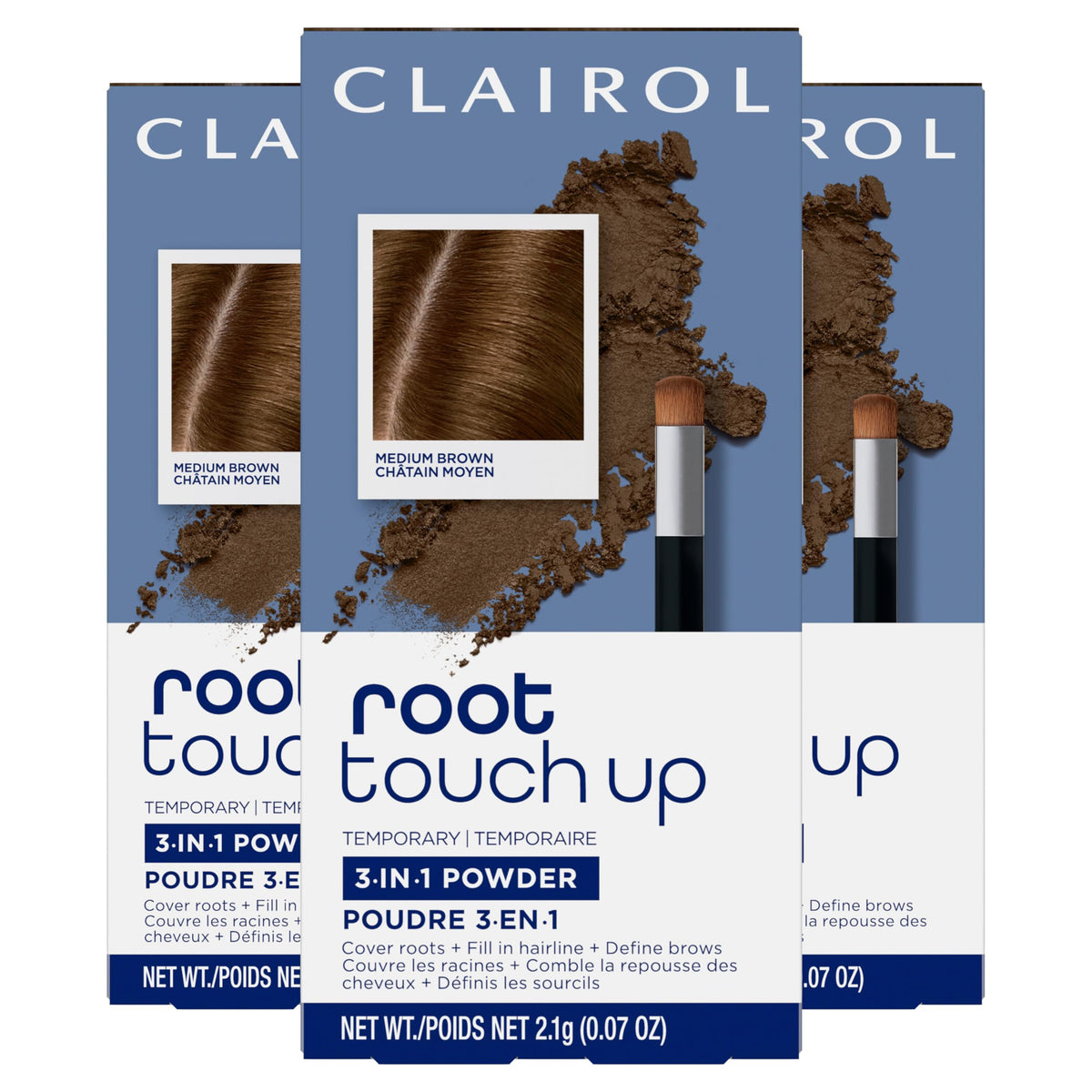 Clairol Root Touch-Up Concealing Powder Medium Brown front view