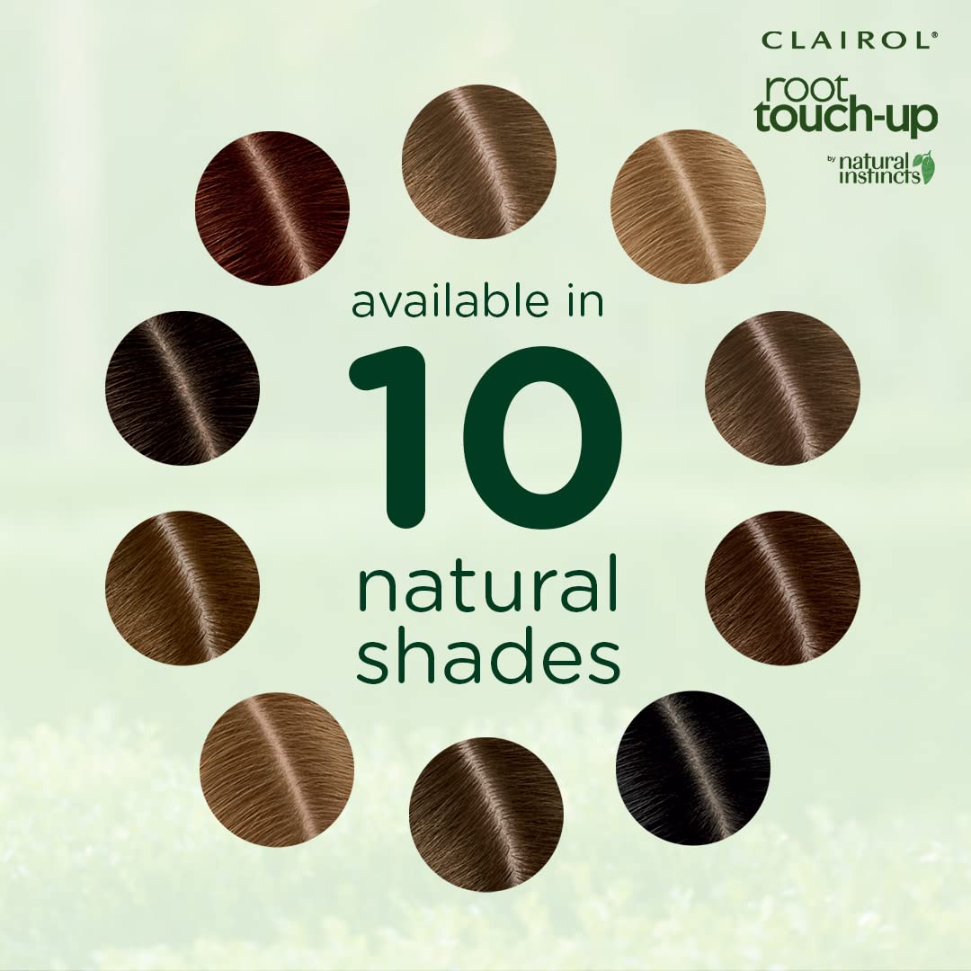 Clairol Root Touch-Up dye on hair strands