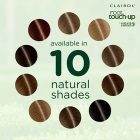 Clairol Root Touch-Up dye on hair strands