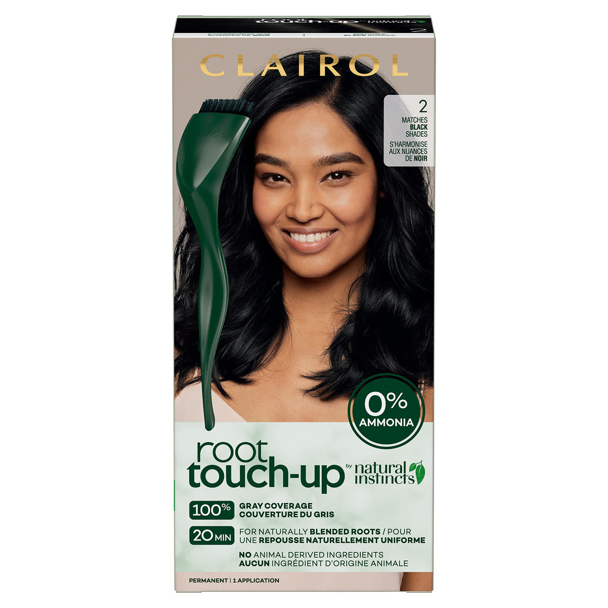 Clairol Root Touch-Up Permanent Hair Dye 2 Black front view