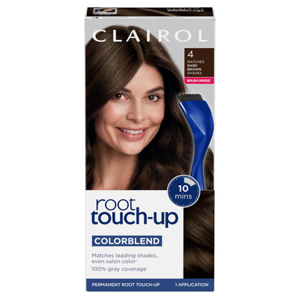 Clairol Root Touch Up Permanent Hair Dye 4 Dark Brown packaging front view