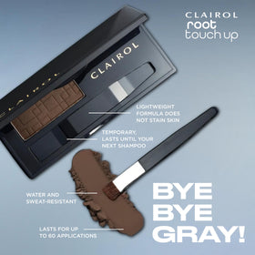 Clairol Root Touch-Up Powder Light Brown on a vanity