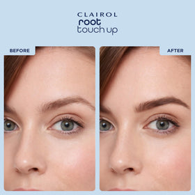 Clairol Root Touch-Up Powder Light Brown with application brush close-up
