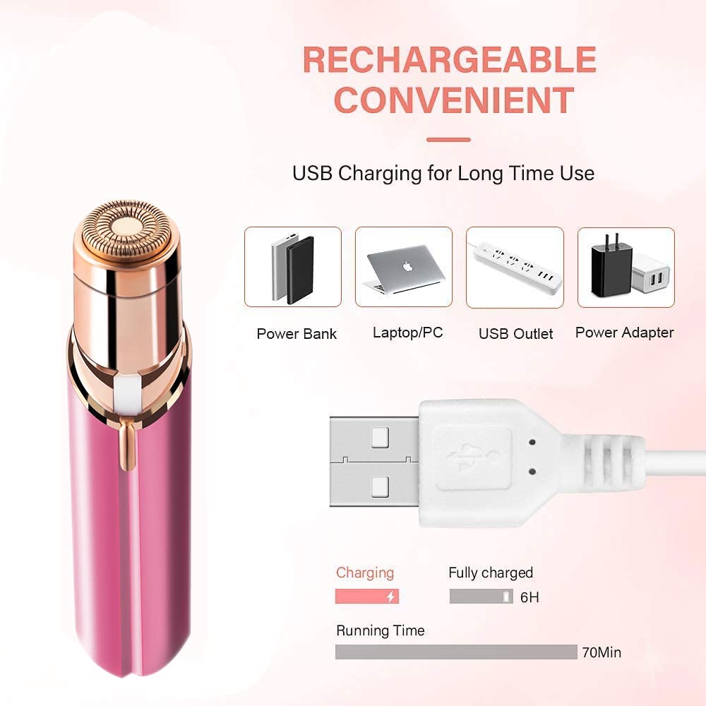 claities Facial Hair Remover Mini Electric Razor Shaver with cleaning brush