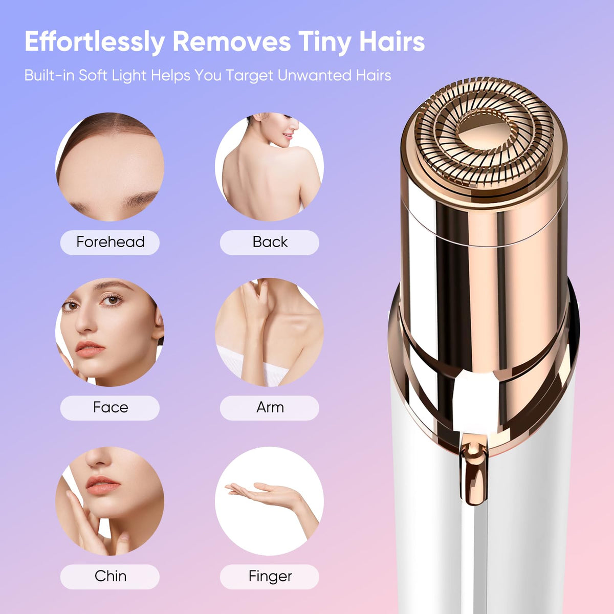 claities Facial Hair Remover side view showing USB charging port
