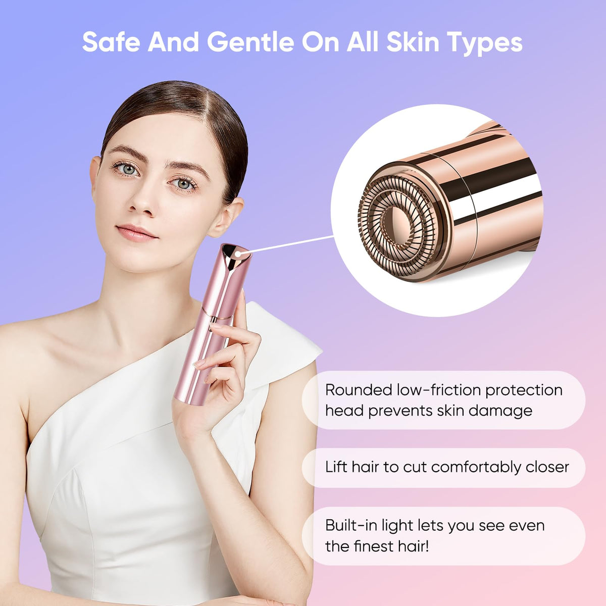 claities Flawless Facial Hair Remover LED light feature