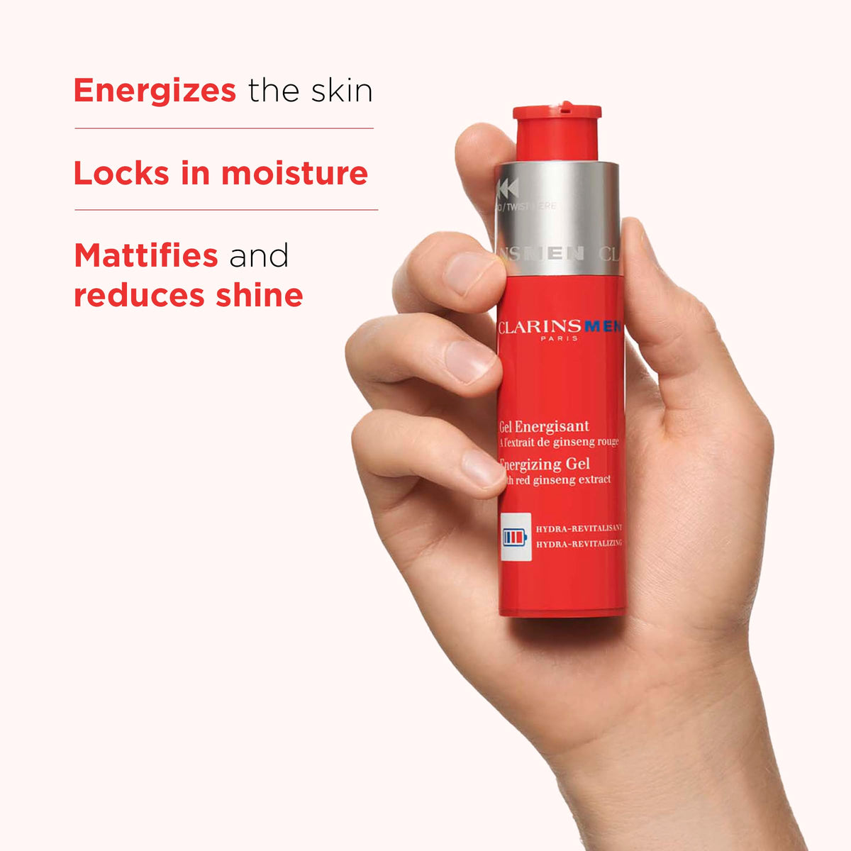 CLARINS Energizing Gel Moisturizer back view with ingredient list