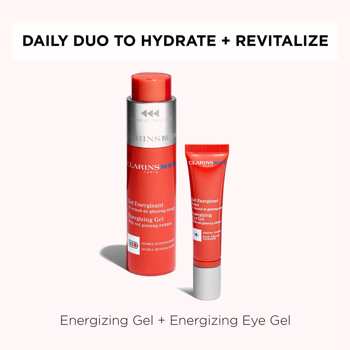CLARINS Energizing Gel Moisturizer with other skincare products