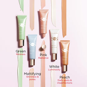 CLARINS SOS Make-up Primer Mattifying with makeup brushes