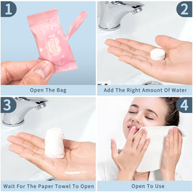 Classycoo Compressed Towel 100 PCS close-up of cotton material