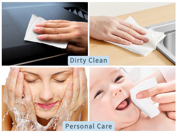 Classycoo Compressed Towel 100 PCS displayed on a bathroom counter