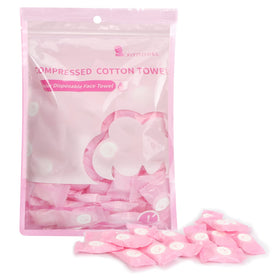 Classycoo Compressed Towel 100 PCS pink portable face towels front view