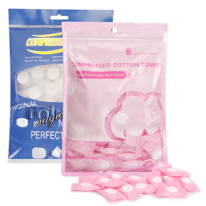 Classycoo Compressed Towel 200 PCS pink and blue mini towels