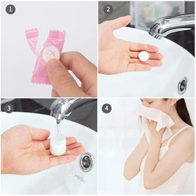 Classycoo Compressed Towel expanded to full size of 8.7 x 7 inches