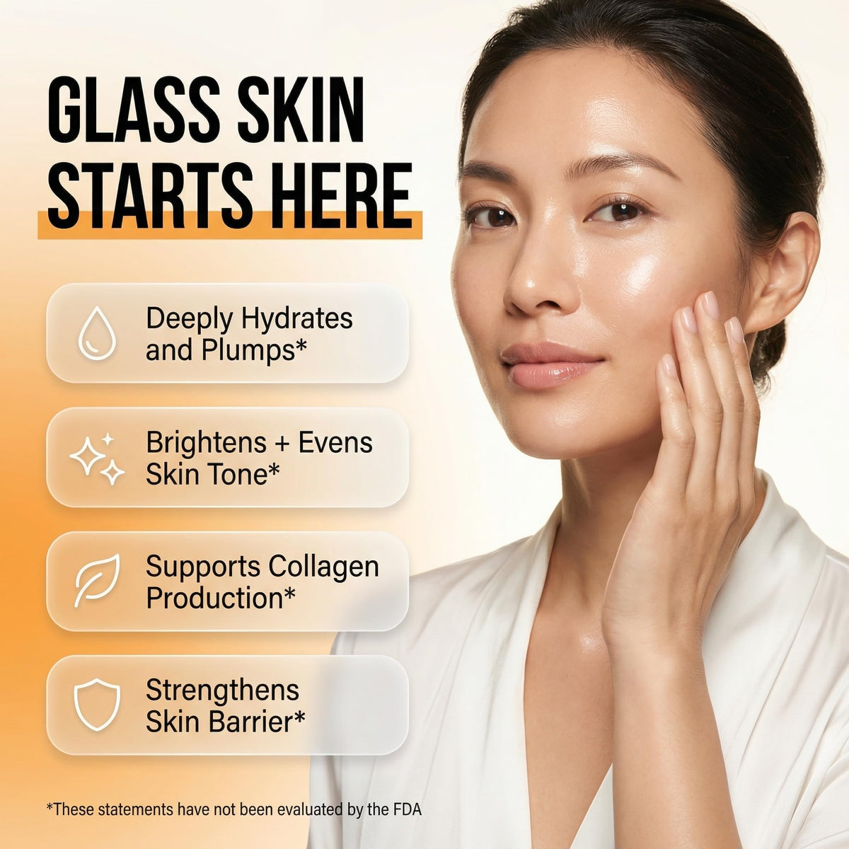 Clean Beauty Snail Mucin Serum back view with ingredient list