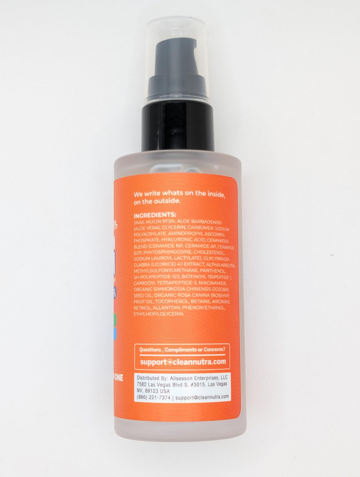 Clean Beauty Snail Mucin Serum with Vitamin C and Hyaluronic Acid