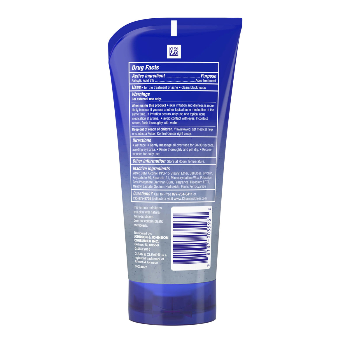 Clean & Clear Blackhead Eraser Facial Scrub on a skincare shelf