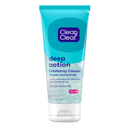 Clean & Clear Deep Action Exfoliating Facial Cleanser 7 Fl Oz front view