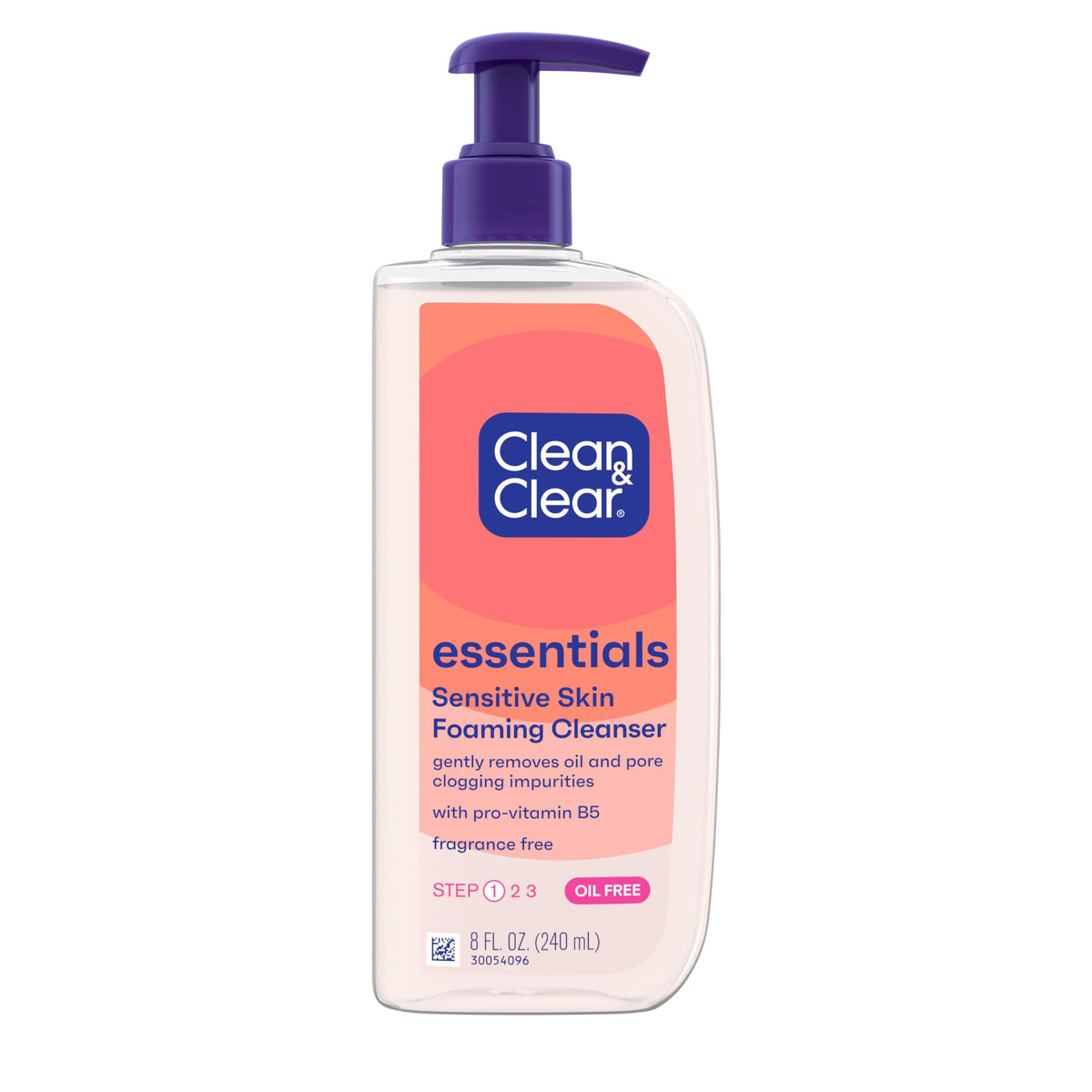 Clean & Clear Essentials Oil-Free Foaming Facial Cleanser front view 8 fl oz