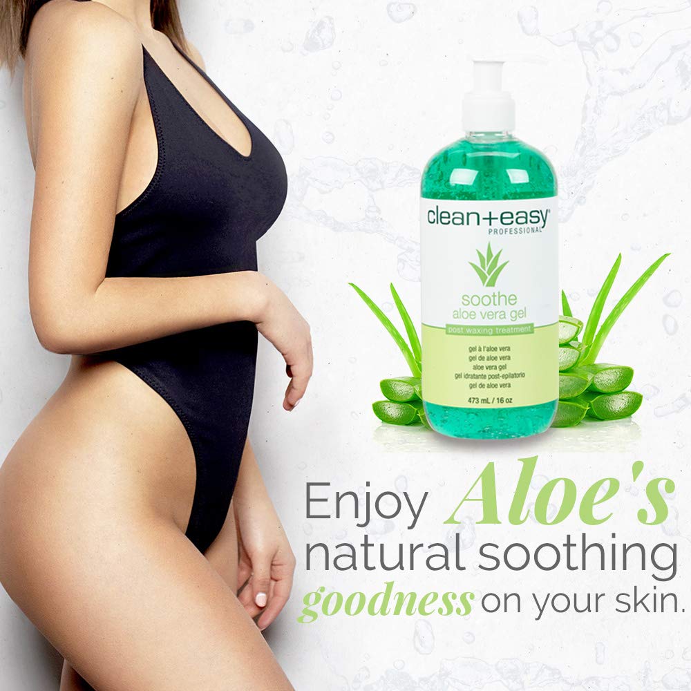 Clean + Easy Aloe Vera Gel 16 oz back view with ingredients